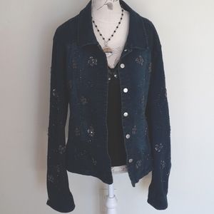 Beaded and sequined Flashback denim jacket ❄️
